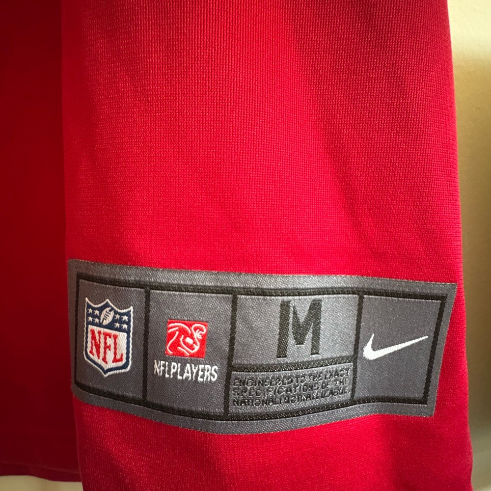 NFL 49ers Scarlet Red Jersey with White Accents - Picture 7 of 7